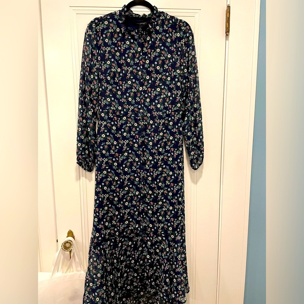 Banana Republic Navy Floral Dress